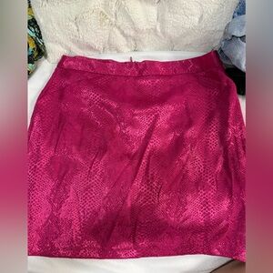 NBD REVOLVE Snakeskin Mini Skirt Pink